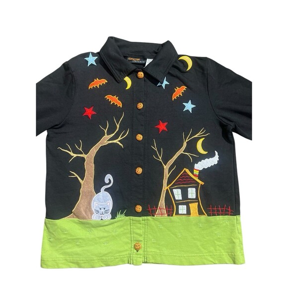 Onque Casuals spooky Halloween Cardigan Sweater Pumpkin Buttons Women's S - Picture 1 of 12